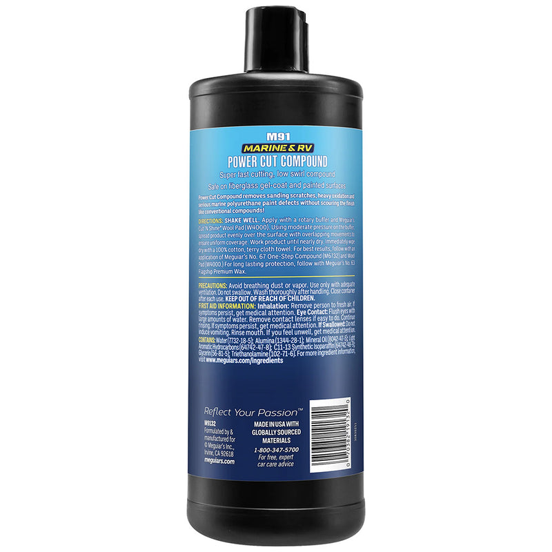 Load image into Gallery viewer, Meguiars 91 MarineRV Pro Grade Power Cut Compound  32oz M9132
