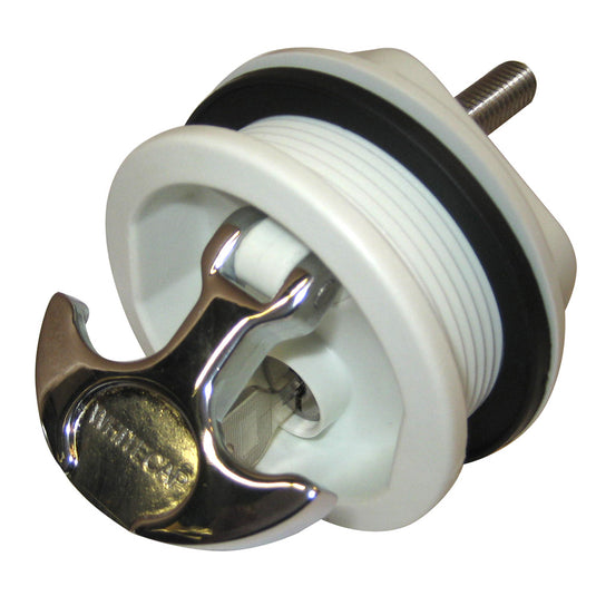 Whitecap THandle Latch  Chrome Plated ZamacWhite Nylon  Locking  Freshwater Use Only S0226WC