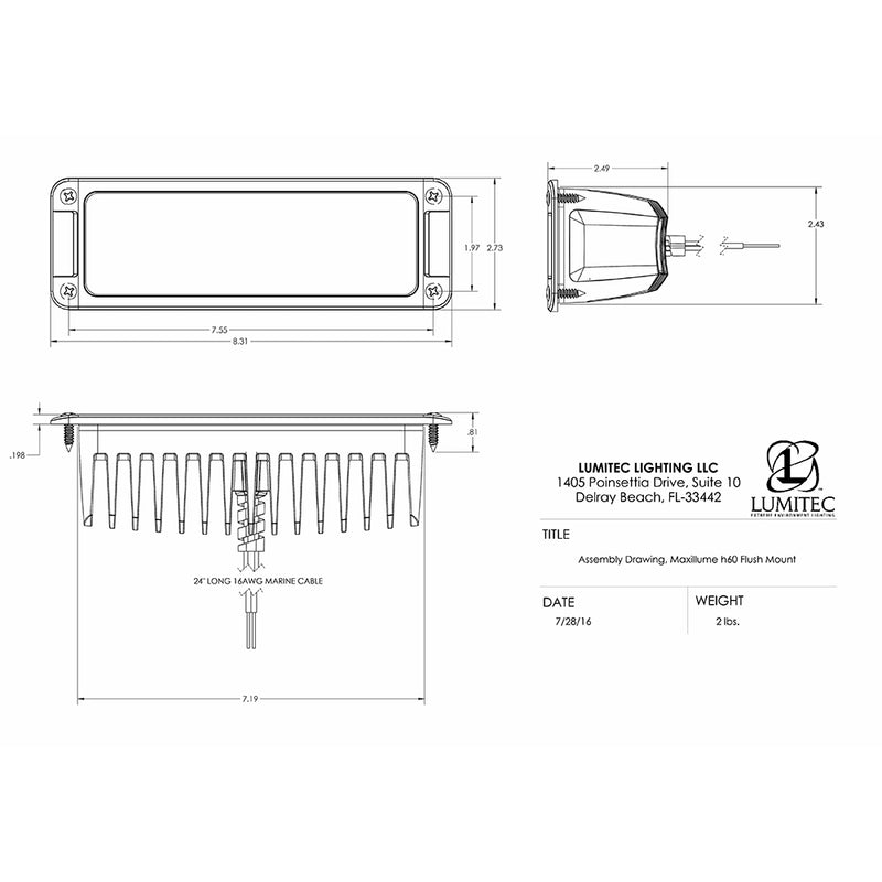 Load image into Gallery viewer, Lumitec Maxillumeh60  Flush Mount Flood Light  White Housing  White Dimming 101336
