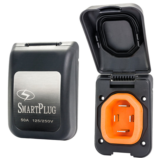 SmartPlug 50 AMP Male NonMetallic Inlet Cover  Black BM50PB