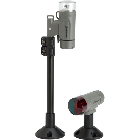 Attwood PaddleSport Portable Navigation Light Kit  Screw Down or Adhesive Pad  Gray 141927