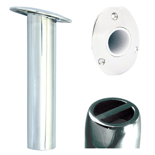 Tigress Oval Head SS Gunnel Mount Rod Holder  15 Degree  9 88529