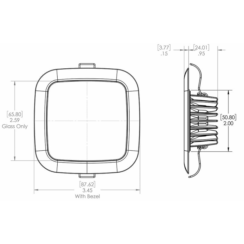Load image into Gallery viewer, Lumitec Square Mirage Down Light  Spectrum RGBW Dimming  Polished Bezel 116117
