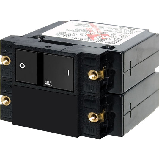 Blue Sea 7416 ASeries Flat Rocker Circuit Breaker  Double Pole  40A 7416