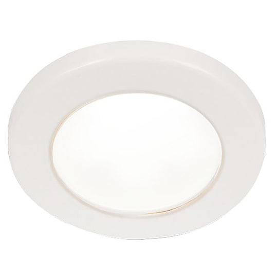 Hella Marine EuroLED 75 3 Round Screw Mount Down Light  White LED  White Plastic Rim  12V 958110011