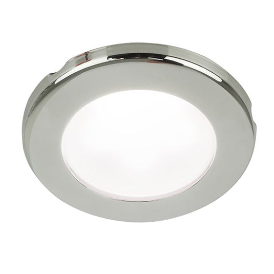 Hella Marine EuroLED 75 3 Round Screw Mount Down Light  White LED  Stainless Steel Rim  12V 958110021