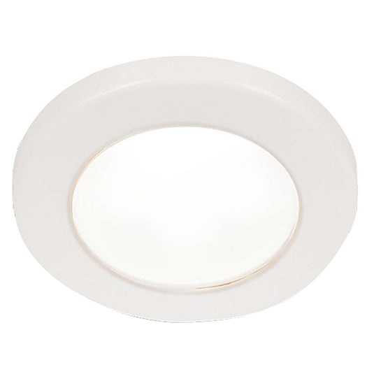 Hella Marine EuroLED 75 3 Round Screw Mount Down Light  White LED  White Plastic Rim  24V 958110111