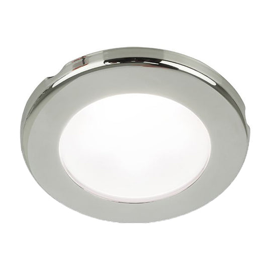 Hella Marine EuroLED 75 3 Round Screw Mount Down Light  White LED  Stainless Steel Rim  24V 958110121