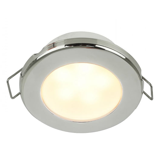 Hella Marine EuroLED 75 3 Round Spring Mount Down Light  Warm White LED  Stainless Steel Rim  12V 958109521