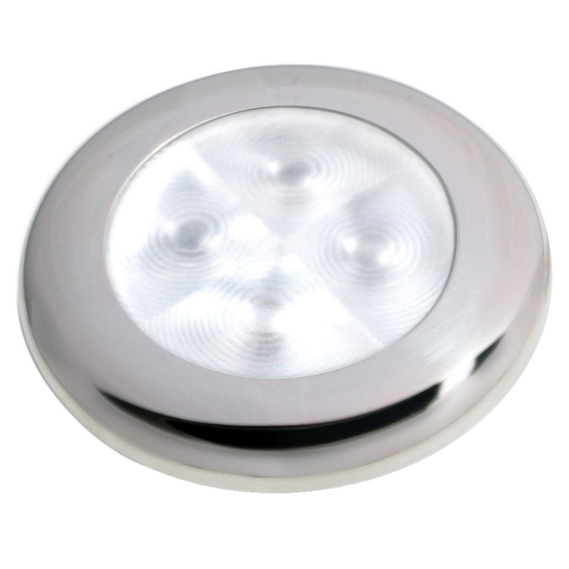 Load image into Gallery viewer, Hella Marine Slim Line LED Enhanced Brightness Round Courtesy Lamp  White LED  Stainless Steel Bezel  12V 980500521
