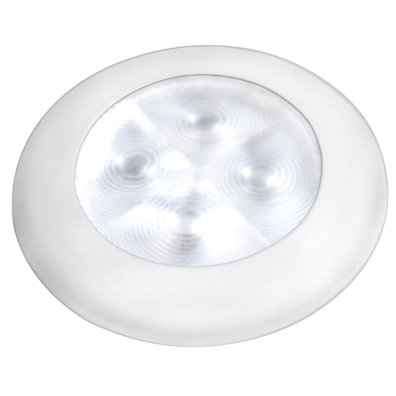 Load image into Gallery viewer, Hella Marine Slim Line LED Enhanced Brightness Round Courtesy Lamp  White LED  White Plastic Bezel  12V 980500541
