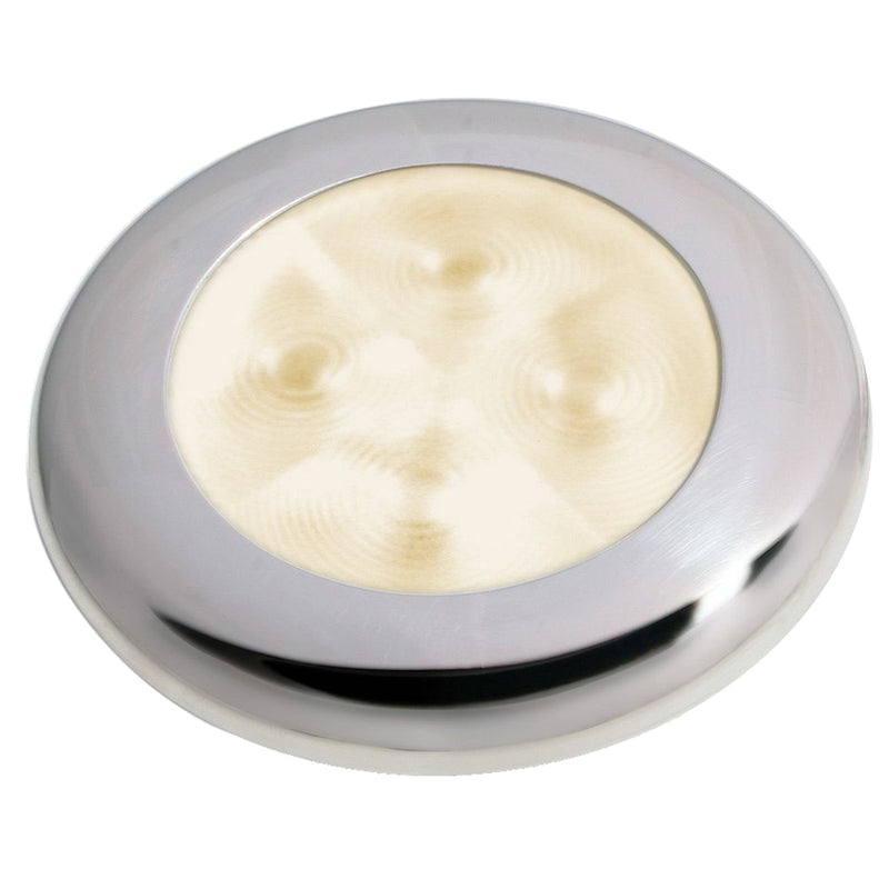 Load image into Gallery viewer, Hella Marine Slim Line LED Enhanced Brightness Round Courtesy Lamp  Warm White LED  Stainless Steel Bezel  12V 980500721
