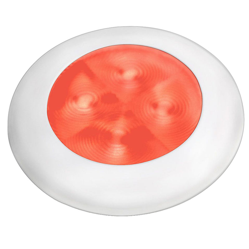 Load image into Gallery viewer, Hella Marine Slim Line LED Enhanced Brightness Round Courtesy Lamp  Red LED  White Plastic Bezel  12V 980507241
