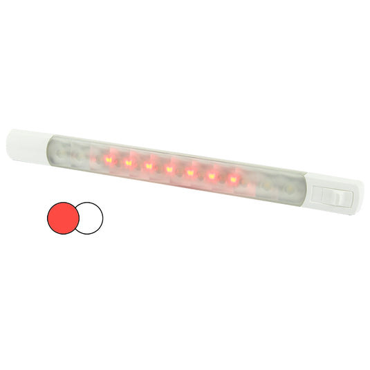 Hella Marine Surface Strip Light wSwitch  WhiteRed LEDs  12V 958121001