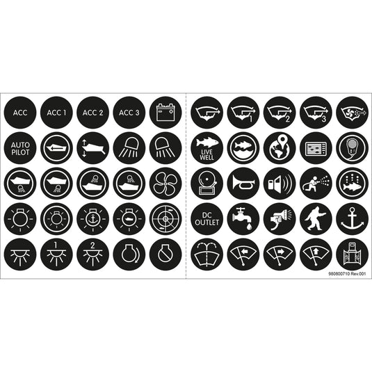Blue Sea 4230 Push Button Switch Label Kit 4230