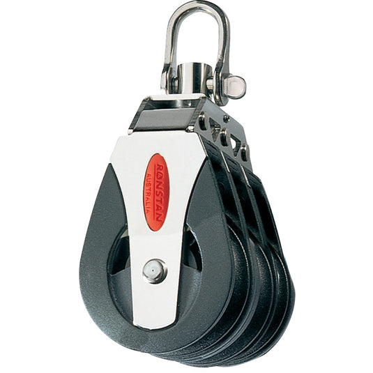 Ronstan Series 40 Ball Bearing Block  Triple  Swivel Head RF40300