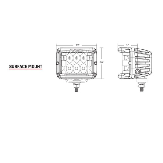 RIGID Industries DSS Series PRO Flood Surface Mount  Black 261113