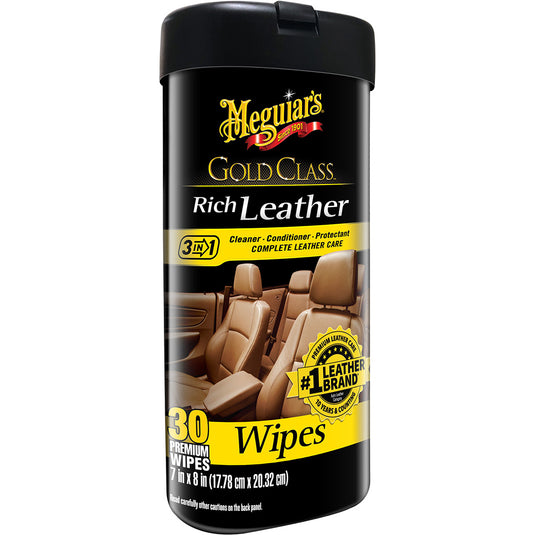 Meguiars Gold Class Rich Leather Cleaner  Conditioner Wipes G10900