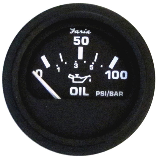Faria Euro Black 2 Oil Pressure Gauge 100 PSI 12845