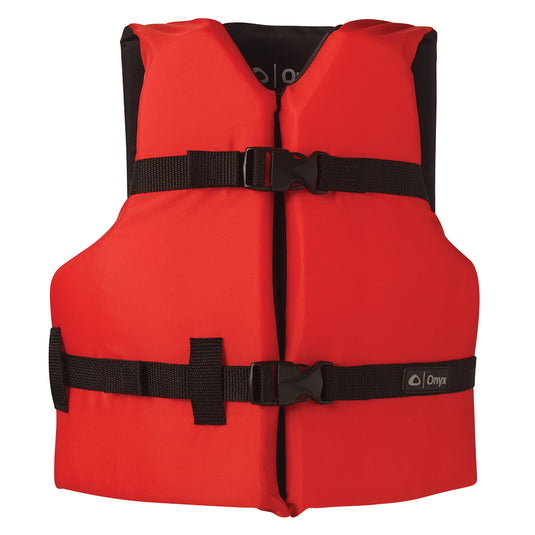 Onyx Nylon General Purpose Life Jacket  Youth 5090lbs  Red 10300010000212