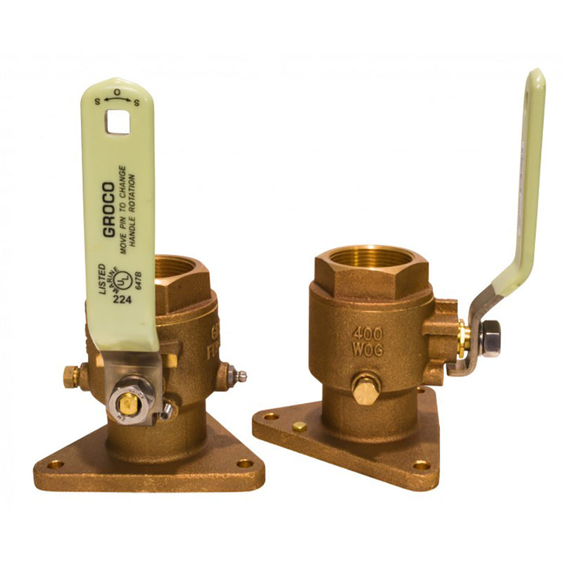 Load image into Gallery viewer, GROCO 1 Bronze TriFlanged Ball ValveSeacock FBV1000
