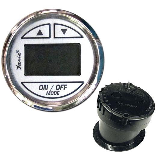 Faria Chesapeake White SS 2 Depth Sounder wInHull Transducer 13851