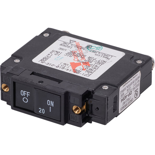 Blue Sea 7443 UL489 Circuit Breaker  20A Flat Rocker 7443