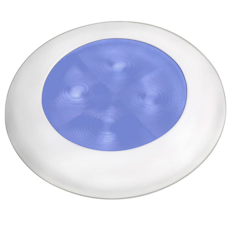Load image into Gallery viewer, Hella Marine Blue LED Round Courtesy Lamp  White Bezel  24V 980503241

