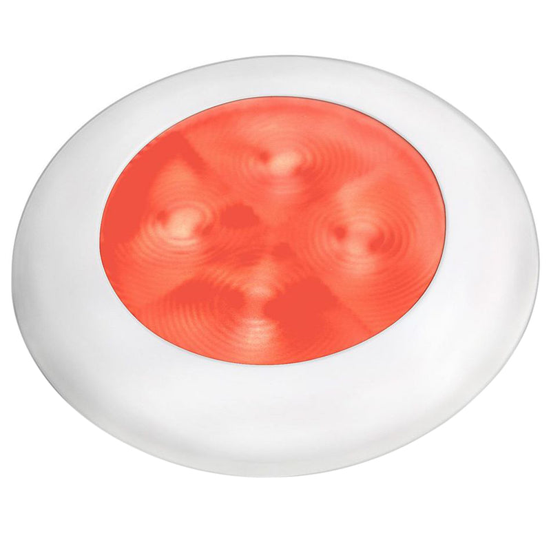 Load image into Gallery viewer, Hella Marine Red LED Round Courtesy Lamp  White Bezel  24V 980508241
