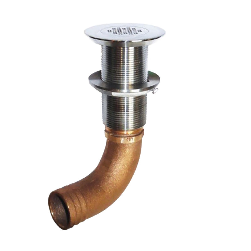 Load image into Gallery viewer, GROCO 112 Hose Barb Stainless Straight Deck Drain SCUS1500
