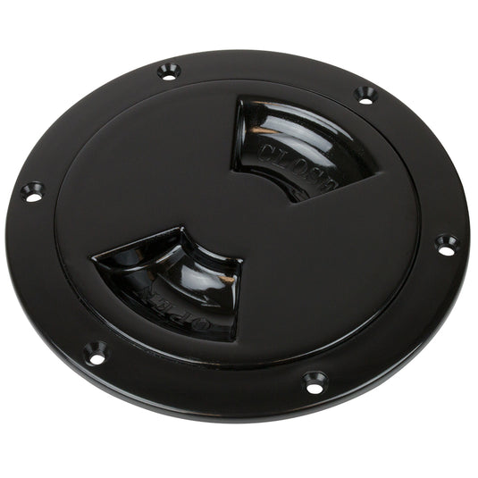 SeaDog QuarterTurn Smooth Deck Plate wInternal Collar  Black  8 3363851