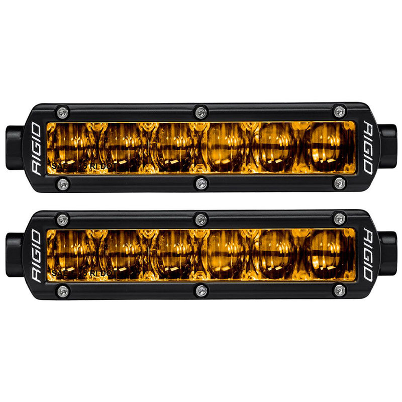 Load image into Gallery viewer, RIGID Industries 6 SRSeries SAE Compliant Fog Light  Black wYellow Light 906704
