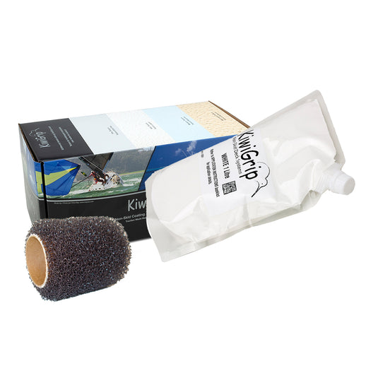 KiwiGrip 1 Liter Pouch  White w4 Roller KG1WPR