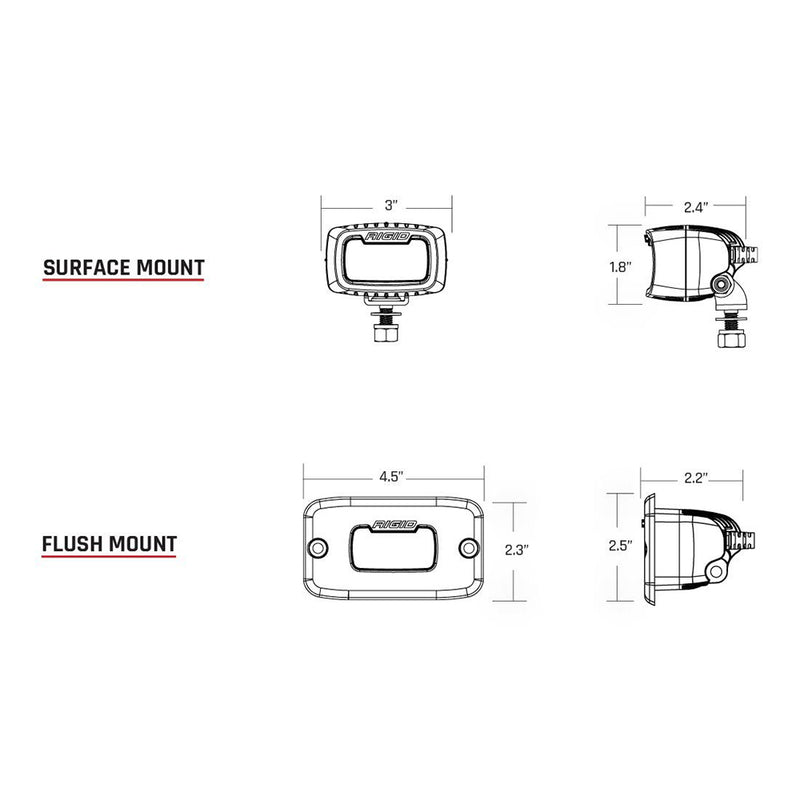 Load image into Gallery viewer, RIGID Industries SRM Series Pro Diffused Flush Mount  Black 922513
