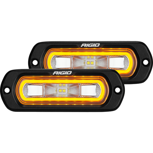 RIGID Industries SRL Series Flush Mount Spreader Light  Black Housing  Amber Halo 53223