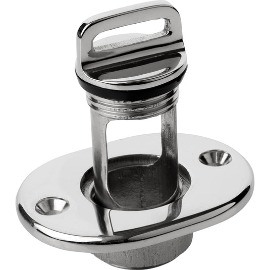 SeaDog Oblong Captive Garboard Drain  Plug  316 Stainless Steel 5200651