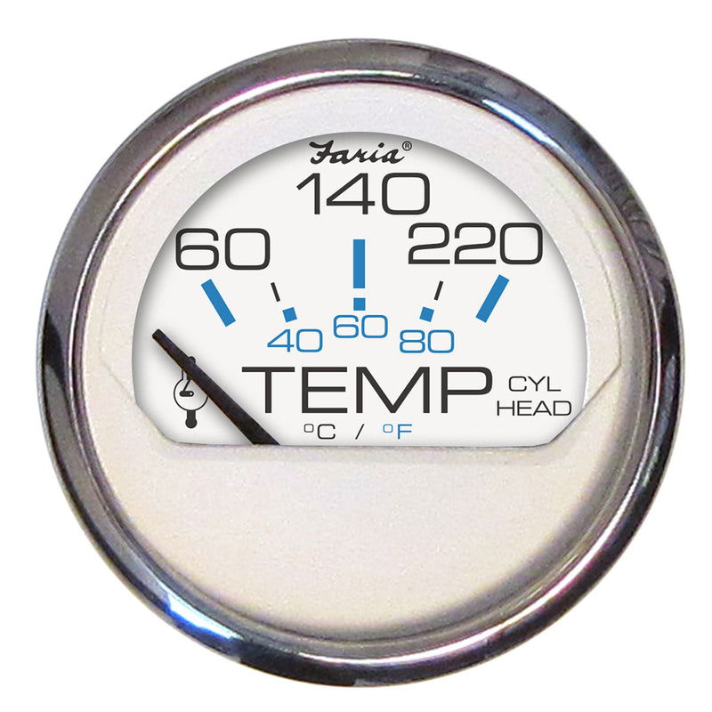 Load image into Gallery viewer, Faria Chesapeake White SS 2 Cylinder Head Temperature Gauge 60220F  13806
