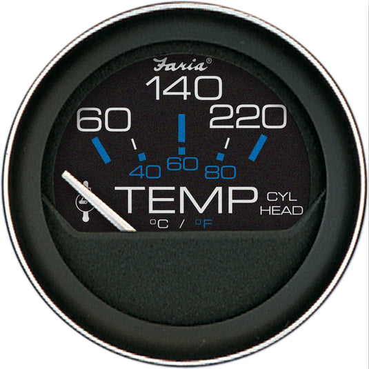 Faria Coral 2 Cylinder Head Temperature Gauge 60120 F wSender 13009