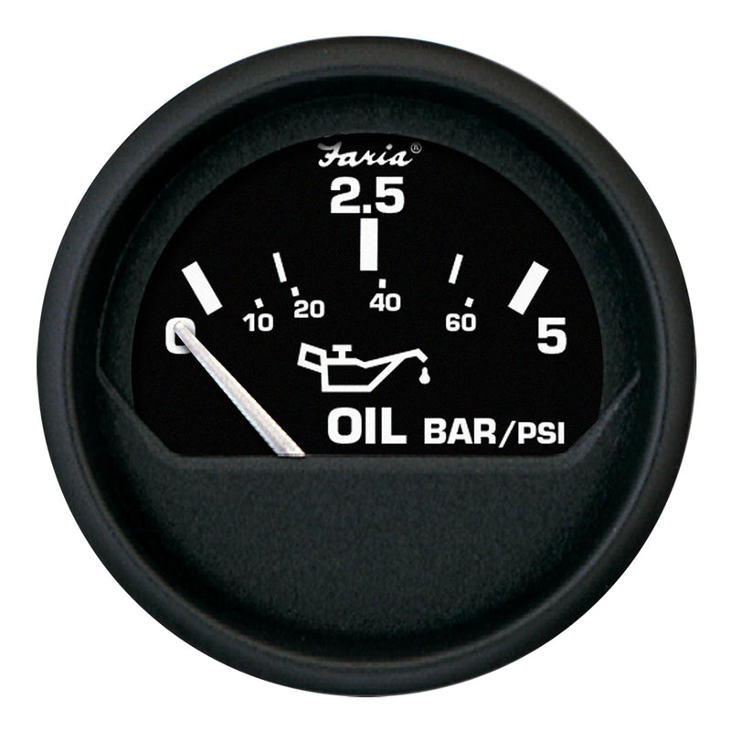 Load image into Gallery viewer, Faria Euro Black 2 Oil Pressure Gauge  Metric 5 Bar 12805
