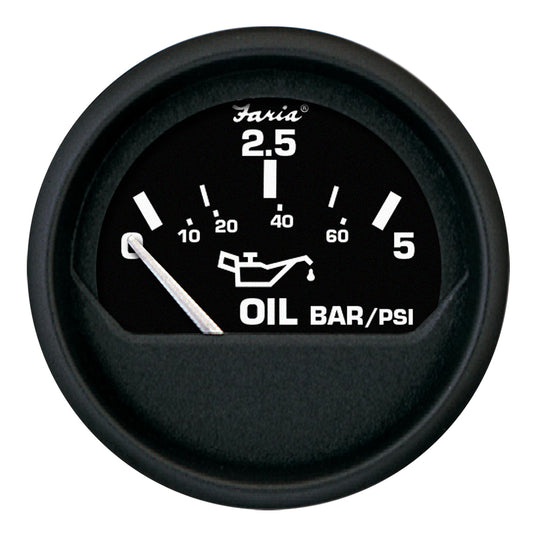 Faria Euro Black 2 Oil Pressure Gauge  Metric 5 Bar 12805