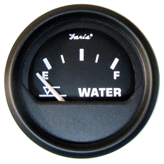 Faria Euro Black 2 Tank Level Gauge  Potable Water 12830