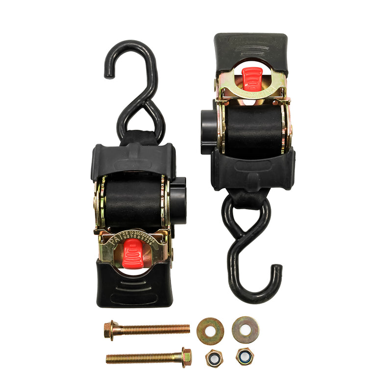 Load image into Gallery viewer, Camco Retractable Tie Down Straps  2 Width 55 Bolt On 50030
