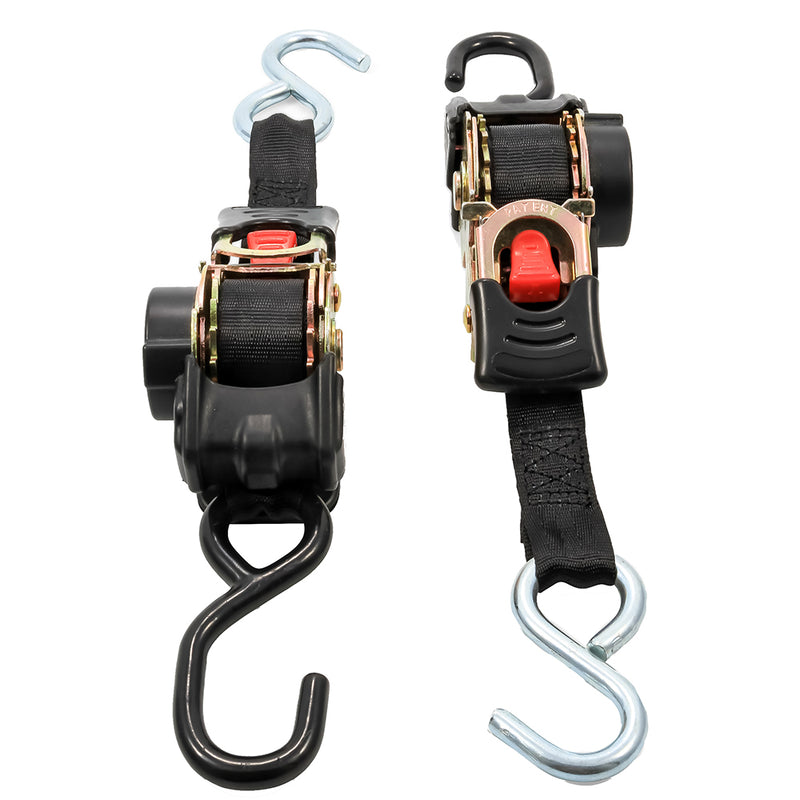 Load image into Gallery viewer, Camco Retractable TieDown Straps  1 Width 6 Dual Hooks 50033
