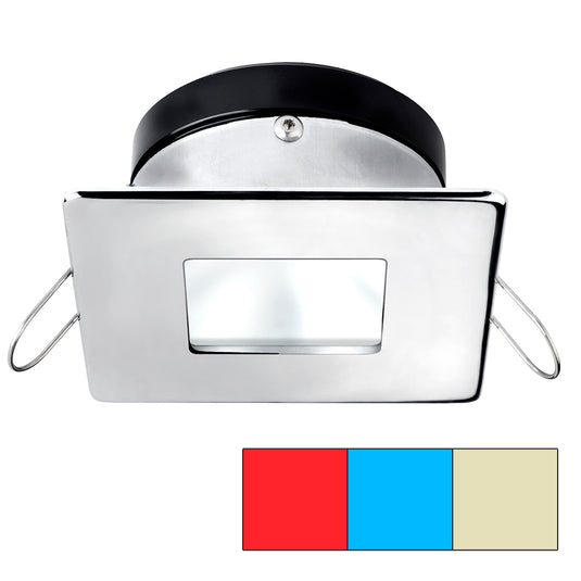 i2Systems Apeiron A1120 Spring Mount Light  SquareSquare  Red Warm White  Blue  Polished Chrome  A1120Z14HCE