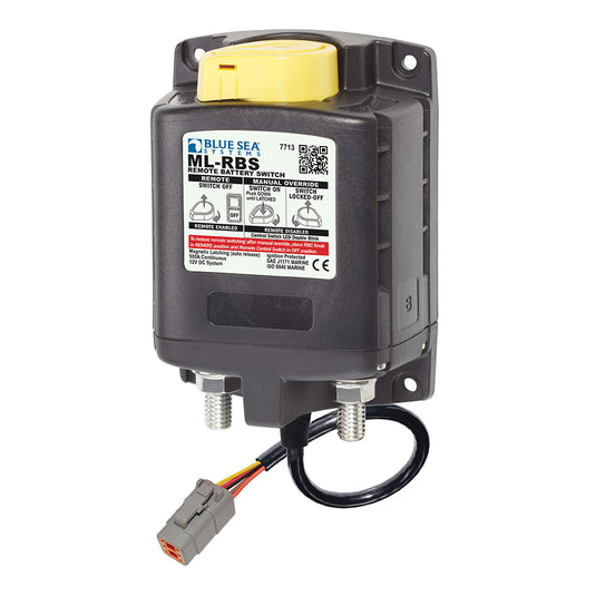 Blue Sea 7713100 MLRBS Remote Battery Switch wManual Control Auto Release  Deutsch Connector  12V 7713100