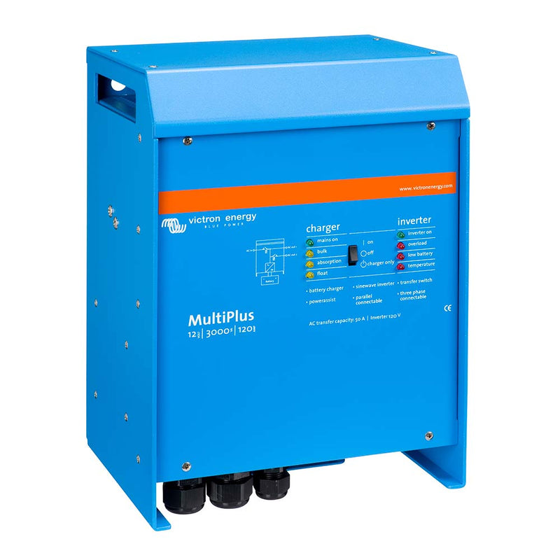 Load image into Gallery viewer, Victron MultiPlus InverterCharger 12 VDC  3000VA  120vAC w120AMP Battery Charger  50AMP Transfer Switch PMP123021102
