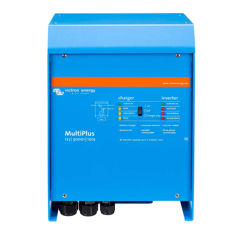 Load image into Gallery viewer, Victron MultiPlus InverterCharger 12 VDC  3000VA  120vAC w120AMP Battery Charger  50AMP Transfer Switch PMP123021102
