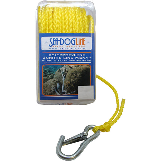 SeaDog Poly Pro Anchor Line wSnap  14 x 50  Yellow 304206050YW1