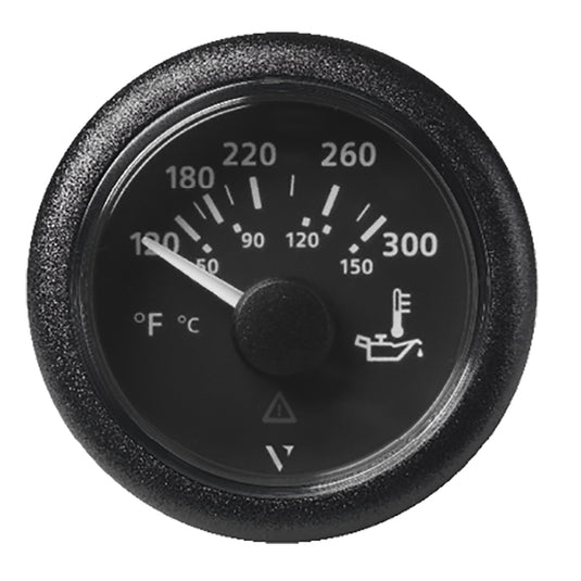 Veratron 52MM 2116 ViewLine Oil Temperature Gauge 120300F  Black Dial  Bezel A2C59514165