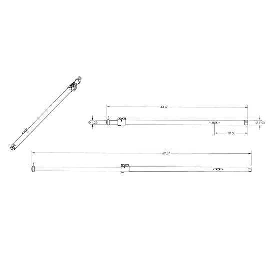 TACO TeleSun Aluminum Shade Poles wCarry Bag T107001VEL